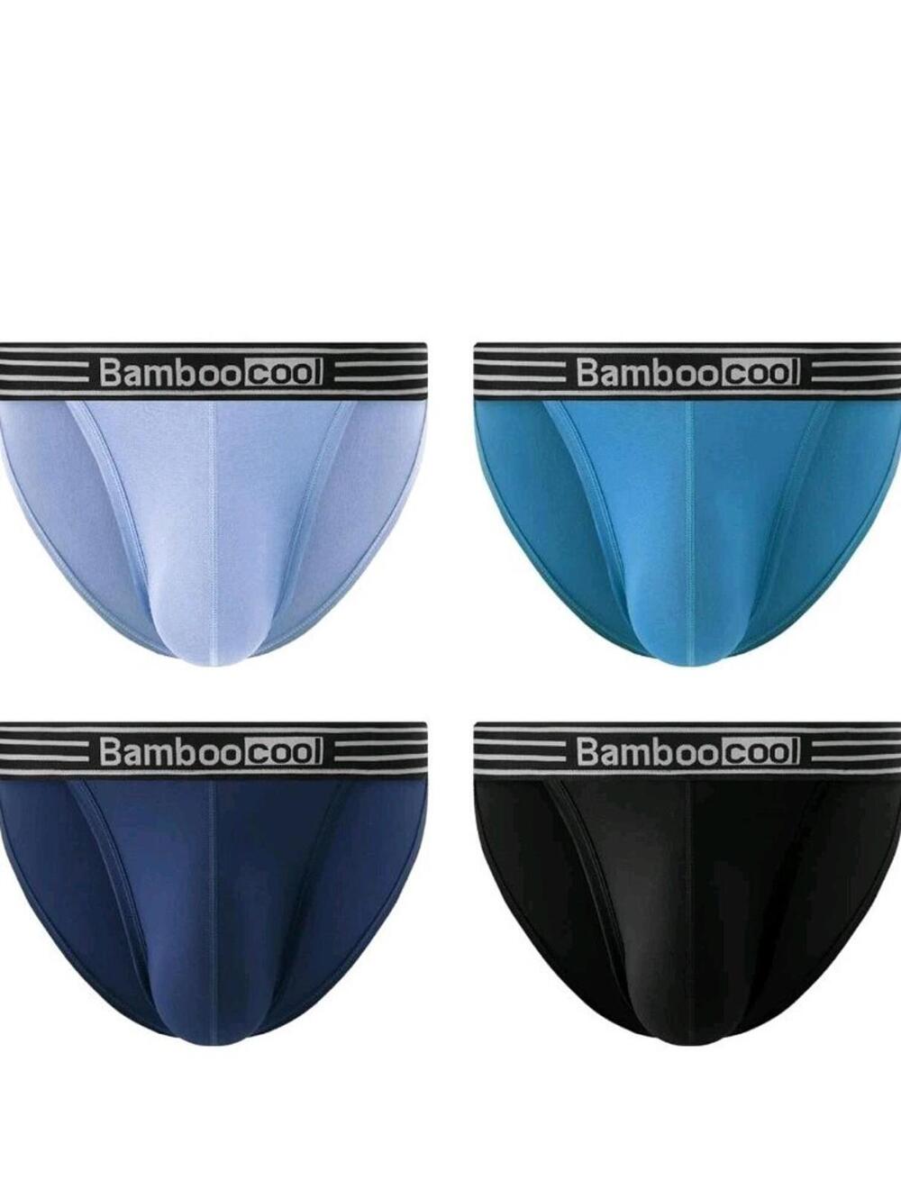BAMBOO COOL Men's Bikini Underwear Contour Pouch Breathable Soft Mens 4 Pack